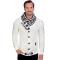 LCR Cream / Black Button-Up Modern Fit Wool Blend Shawl Collar Cardigan Sweater 6320